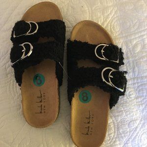 Nicole Miller Betsy Faux Fur Sandals- Size 8 New